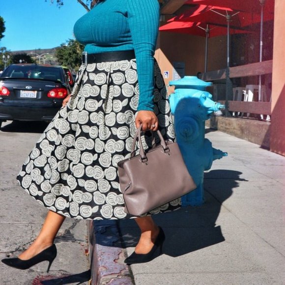 NEW Plus Size 22 Who What Wear Rose Print Skirt from Target Pretty! - Picture 3 of 4